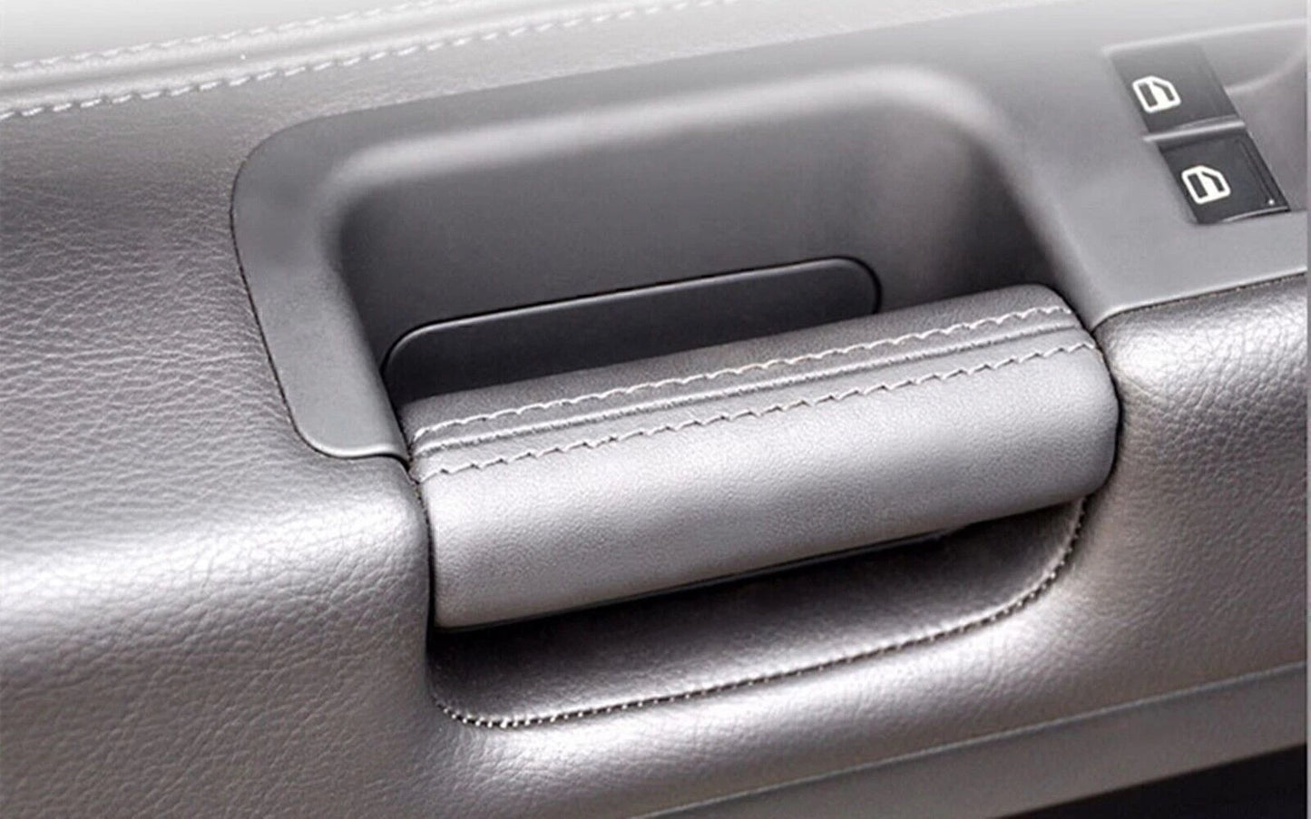 Black Leather Inner Door Pull Handle for VW Touareg (2003-2010)
