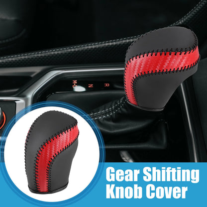 Auto Gear Shifting Knob Cover for Toyota Camry (2018-2023) Red Black Stitches