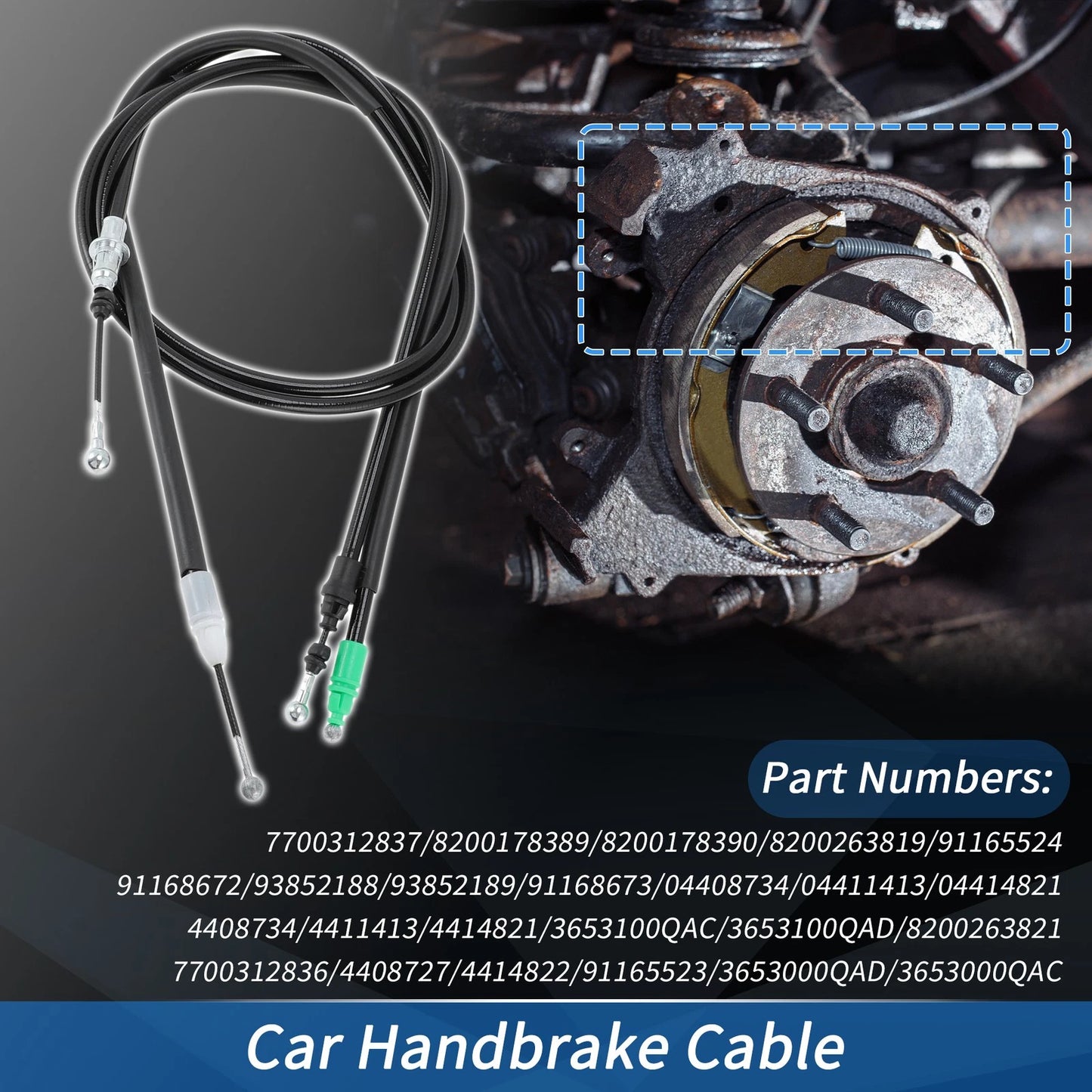 Car Rear Handbrake Cables for Renault Trafic II, Nissan Primastar (2001-2014)