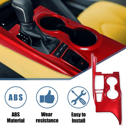 Gear Shift Frame Console Panel Trims Cover Holder Decor for Toyota Camry Red