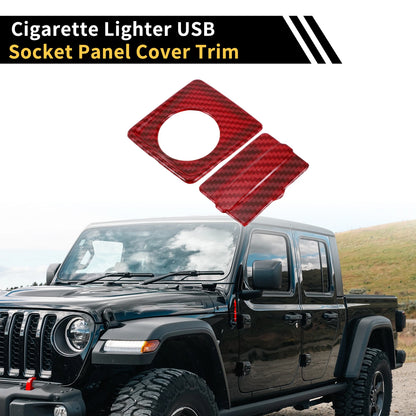 Cigarette Lighter USB Socket Cover Trim for Jeep Wrangler (2011-2023)