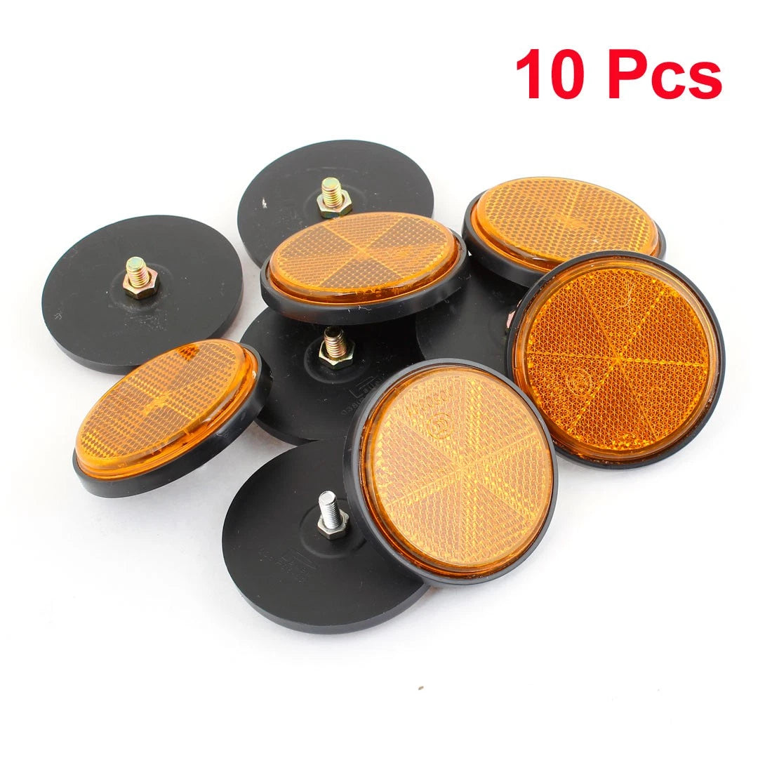 Reflector / 2.4" x 0.8" / 10 x Plastic Round Reflective Reflector for Motorcycle/Scooter