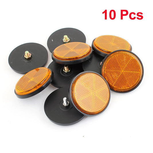 Reflector / 2.4" x 0.8" / 10 x Plastic Round Reflective Reflector for Motorcycle/Scooter