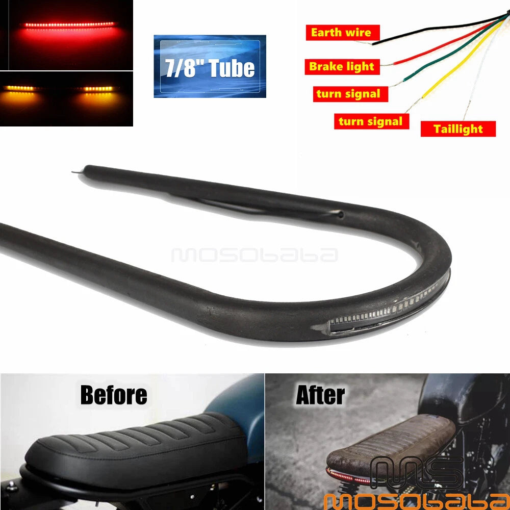 LED Rear Seat Hoop for Cafe Racer CB450 CL100 SR400 XS650 GS750 Z650