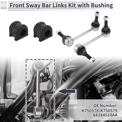 Front Stabilizer Bar Links 2 x Pcs Bushing for Jeep Grand Cherokee (1999-2004)