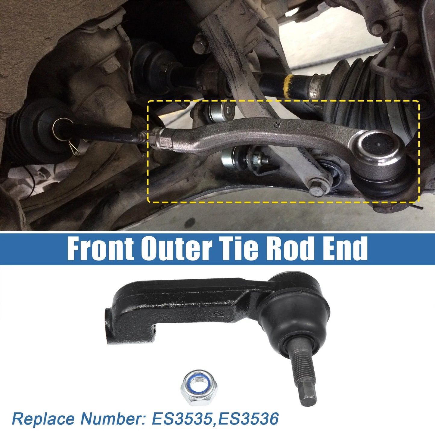 2 x Front Outer Tie Rod Ends for Jeep Liberty (2002-2007)