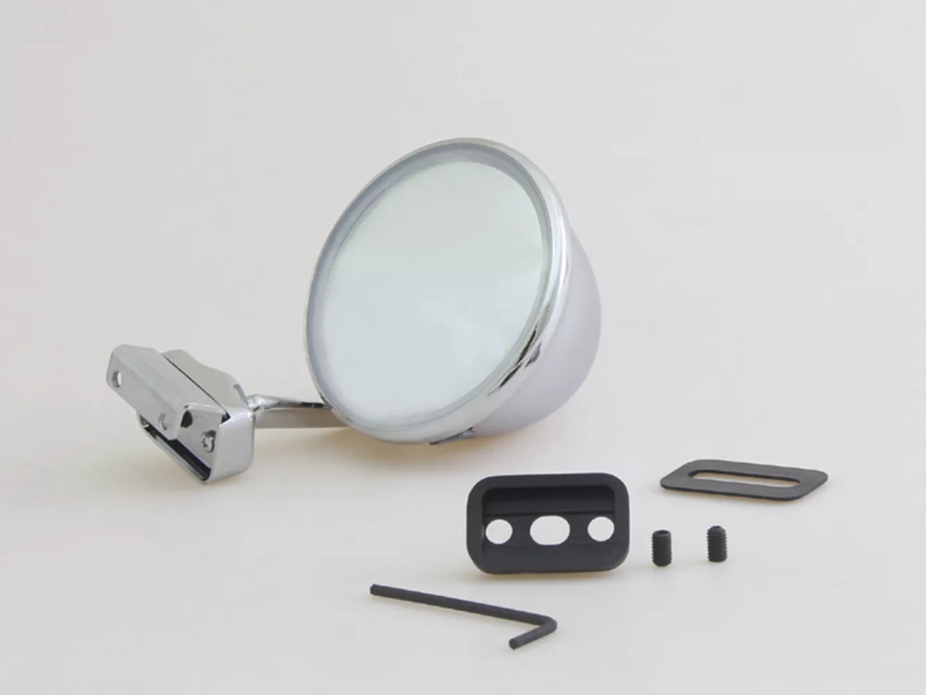 Chrome Convex Door Mirrors for LH CLight -On Fender Universal Fit