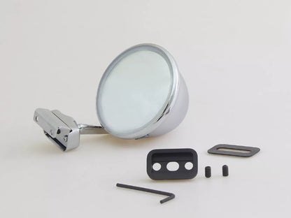 Chrome Convex Door Mirrors for LH CLight -On Fender Universal Fit