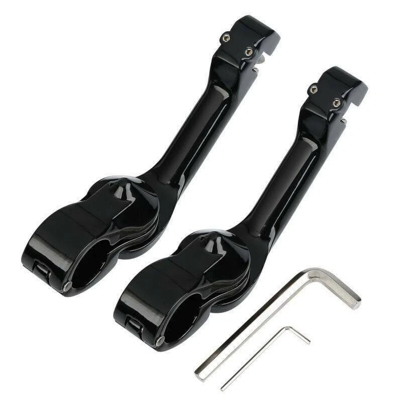 1 1/4" 32mm Long Angled Highway Bar Footpegs Mount for Harley