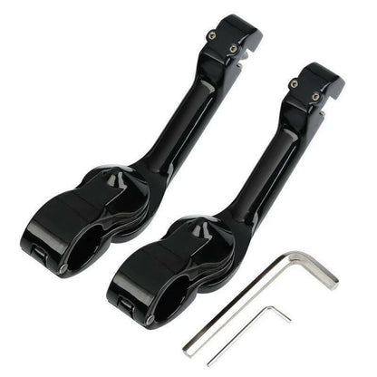 1 1/4" 32mm Long Angled Highway Bar Footpegs Mount for Harley