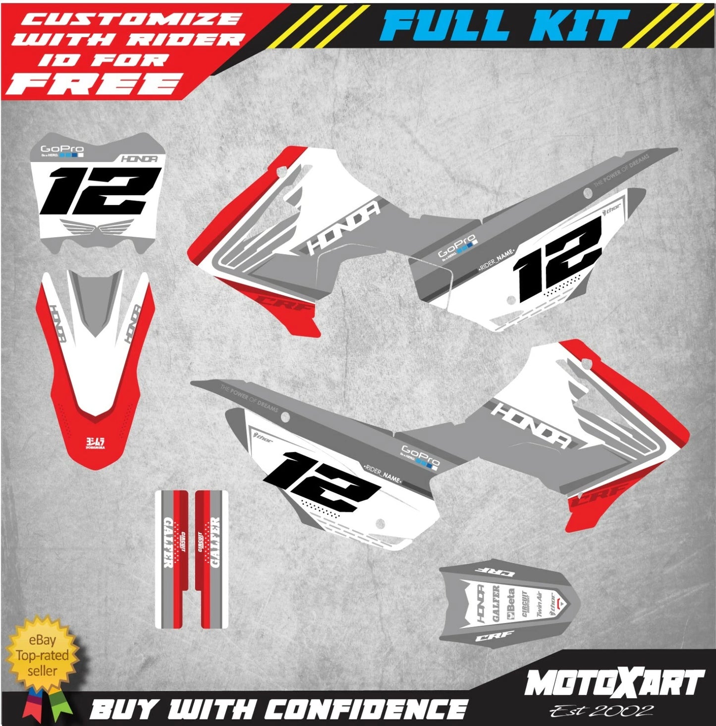 CARGO STYLE Stickers Full Kit for Honda CRF 110 (2013-2018)