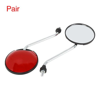 2 x Rearview Mirrors M8X1.25 Round Red for Motorcycle
