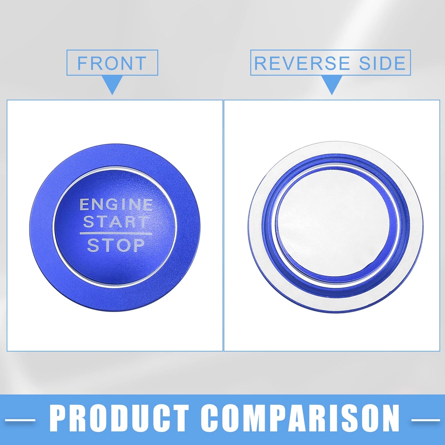 3 x Volume Switch Knob Engine Button Covers for Honda Civic (2022-2023) Blue