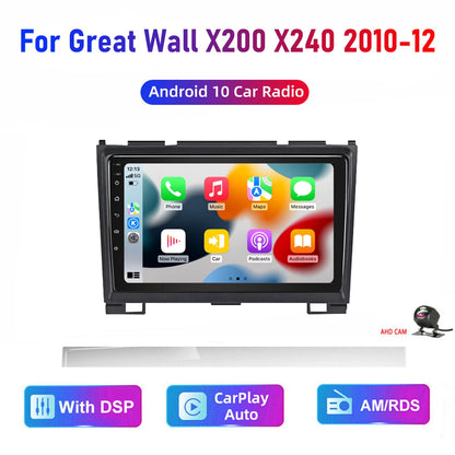 GPS Wireless Apple CarPlay Android Auto Camera for GREAT WALL X240 X200 (2011-2013)