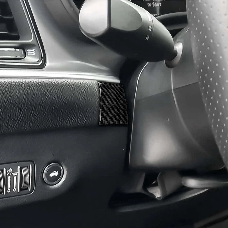 Carbon Fiber Steering Wheel Side Cover Trim for Dodge Charger (2015-2022)