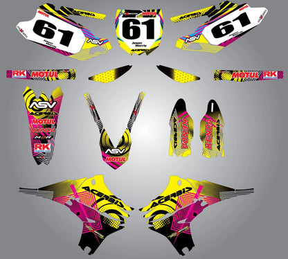 Custom Graphic Kit for Yamaha YZF 450 Neon Stickers Decals (2010-2013)
