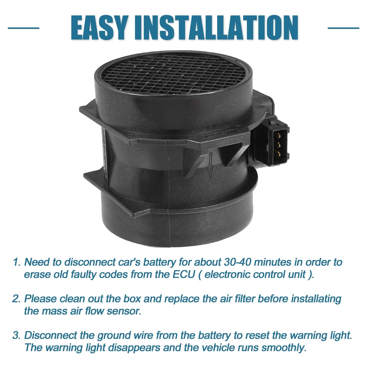 Mass Air Flow Sensor for BMW 323i 2.5L L6
