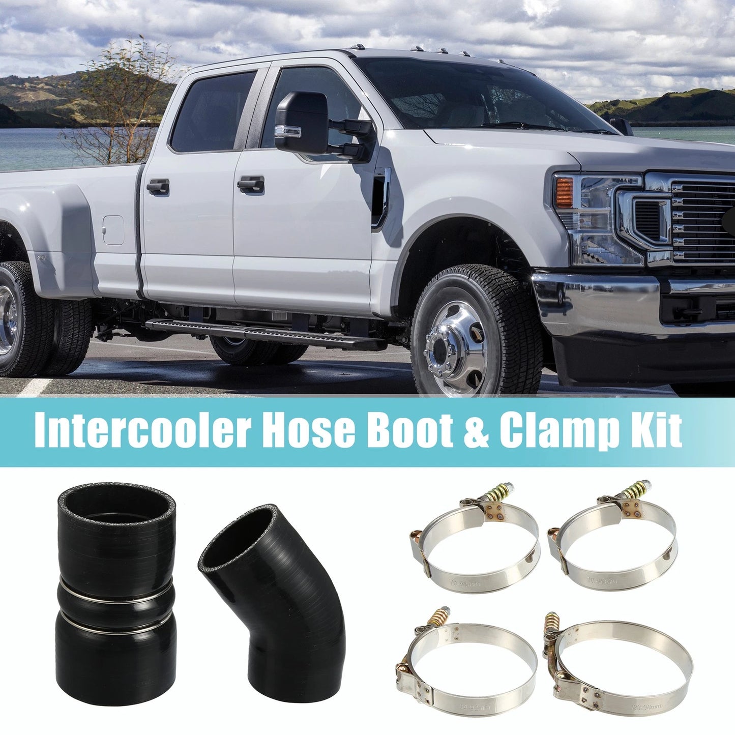 Car Hose Boot Set with T Bolt Clamp for Ford F250 Super Duty 6.0L Diesel