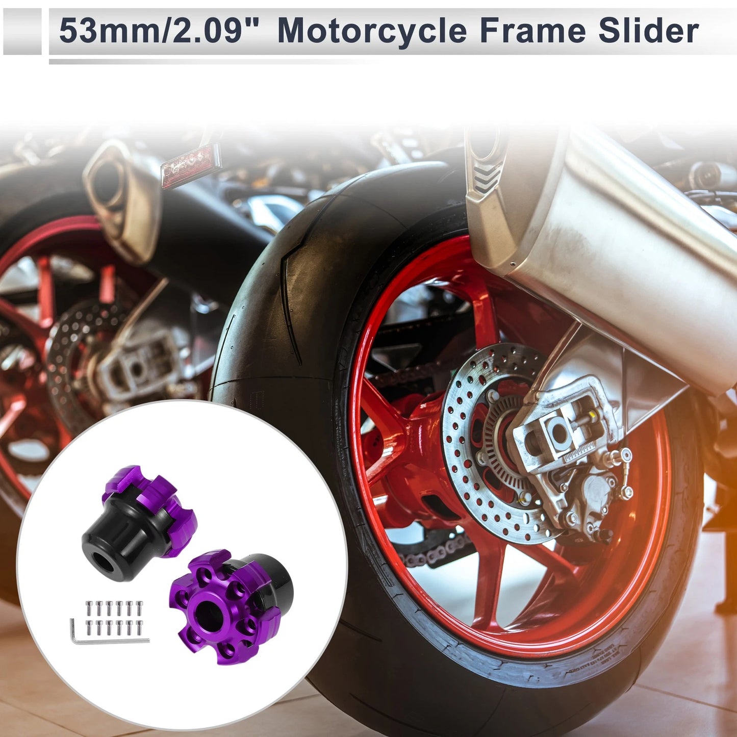 13.5mm Aluminum Alloy Slider Frame Screws 1 Set Purple Hex Key for Motorcycle