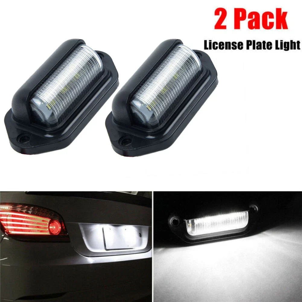 6-LED 12V License Plate Light Step Lamp for Car/Boat/Truck - IP65 Set Kit