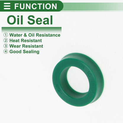 Oil Seal Seal Ring Rotary Shaft Seal TPU 10x16x4mm High Pressure Green 5 Pcs