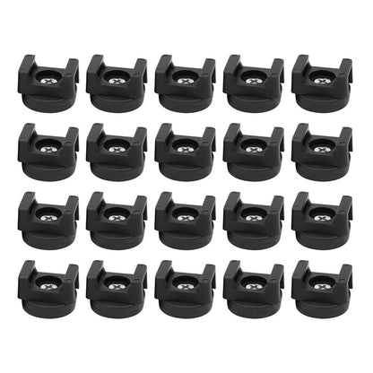 20 x Black Magnetic Cable Zip Tie Mounts for Wire Management Clips