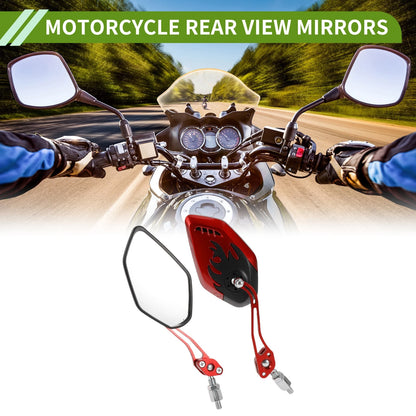 Mirror / M8/M10 / Rear View Mirror Polygonal Black Red Alloy for Motorcycle