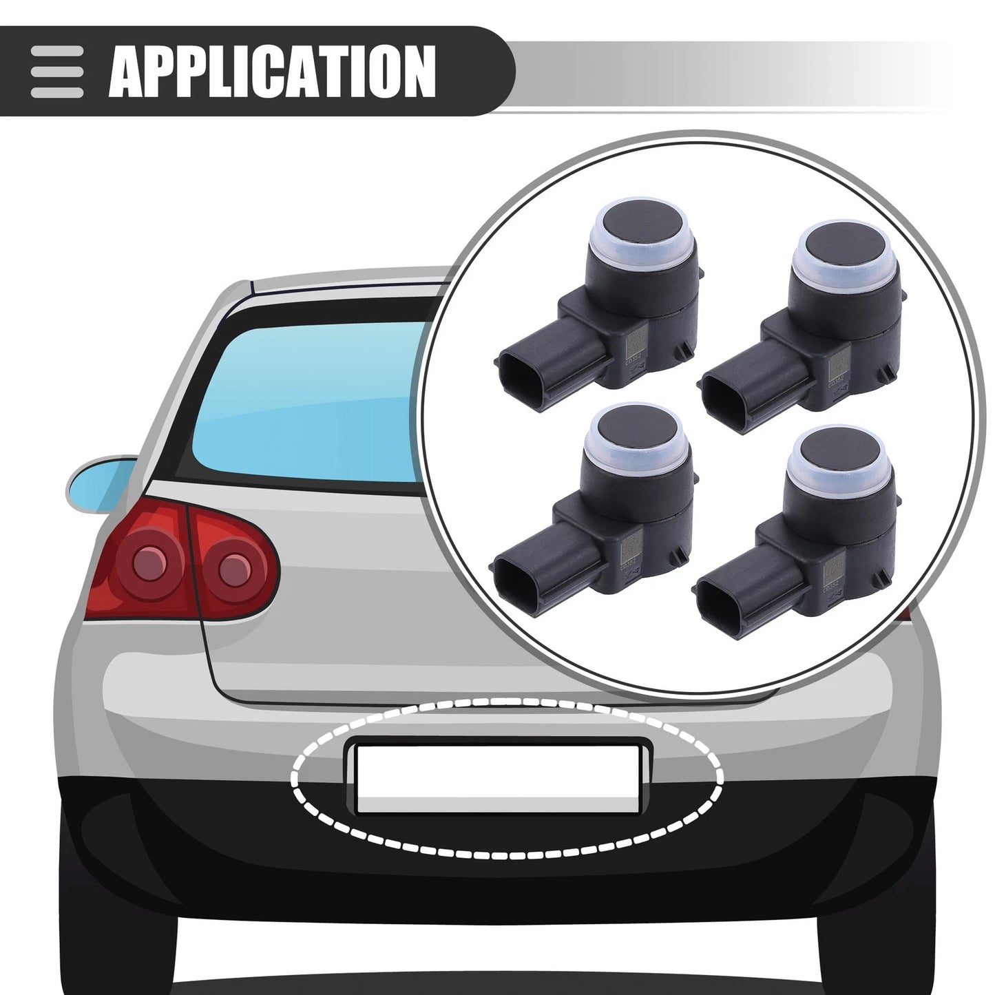 Rear Bumper Park Assist Object Sensor 4 x for Buick