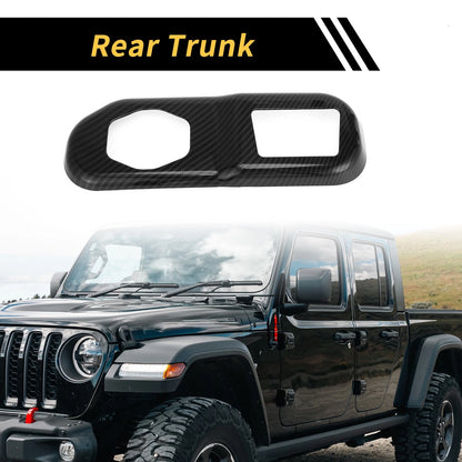 Rear Trunk Lock Panel Cover for Jeep Wrangler JL JLU (2018-2024) Carbon Fiber Black