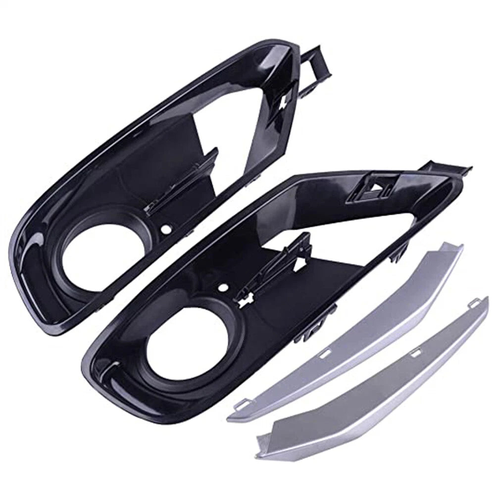 4Pcs ABS Front Bumper Fog Light Grille Cover Trim for BMW 3 Series (2012-2019)