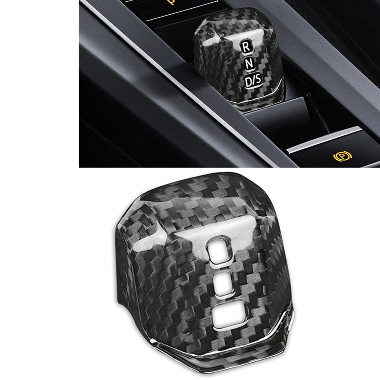 1x Carbon Fiber Center Gear Shift Knob Cover for VW Golf 8 GTI (2021-2024)