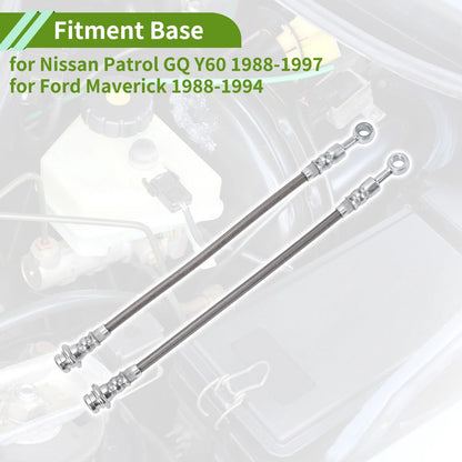 2 x Rear Extended Brake Line Hose Kit for Nissan Patrol GQ Y60 (1988-1997)