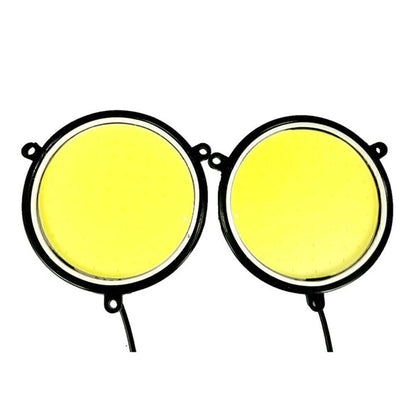 2 x Round Shape COB White LED Daytime Running Lights for Car (No Year Specified)