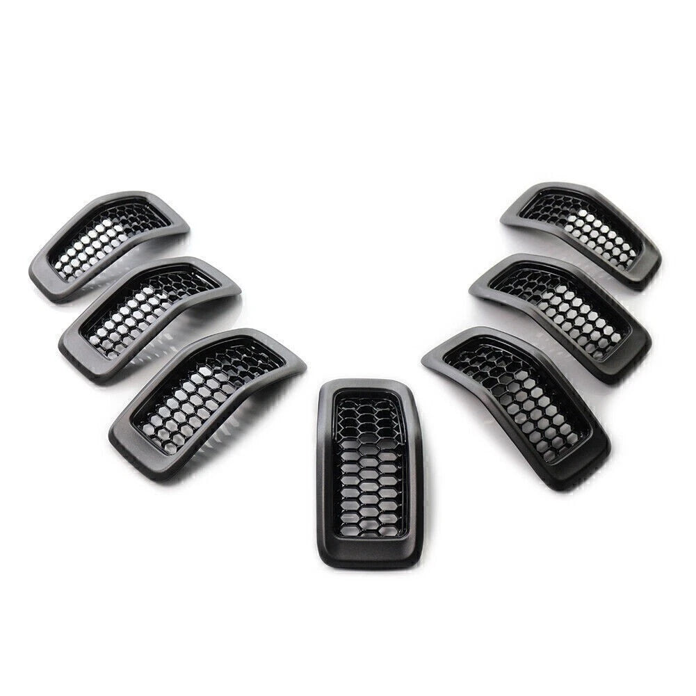 Honeycomb Front Grille Inserts for Jeep Cherokee 2014-2018 - Grey Cover Trim
