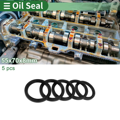Oil Seal / 55x70x8mm / Shaft Seal NBR Rubber High-Pressure Black for Make Model