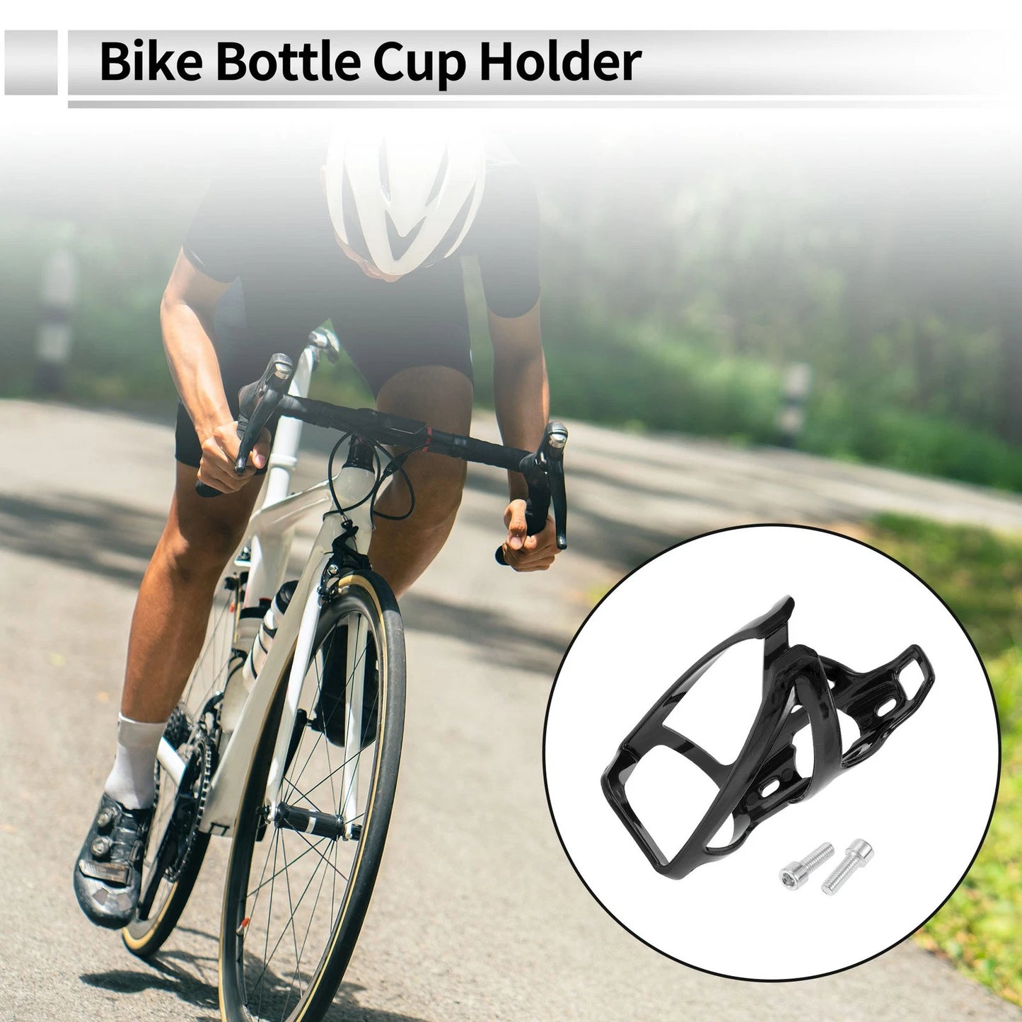 Water Bottle Cup Drink Holder Black Plastic Universal for Motorcycle