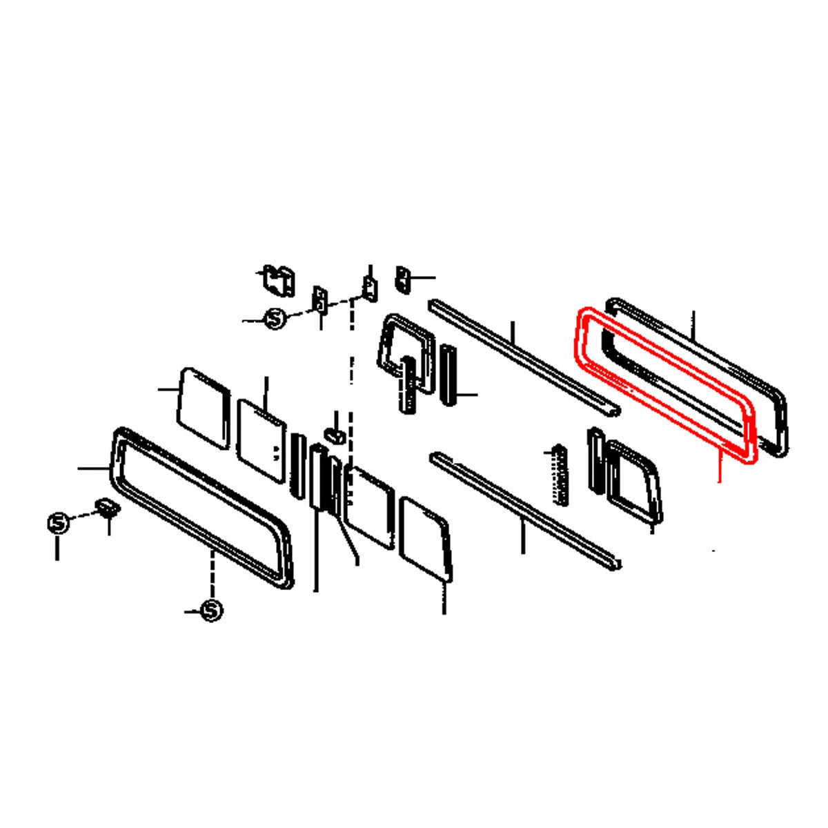 Rear Window Glass Weatherstrip Seal for Toyota ToyoAce 1971-1979