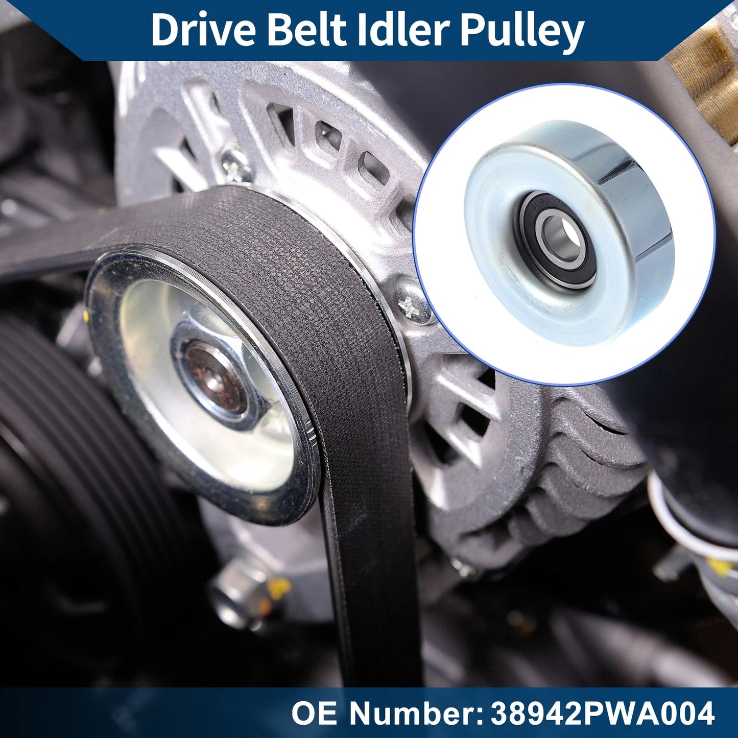 Drive Belt Idler Pulley for Honda Fit, Pontiac (2006-2008) - 1 Pc