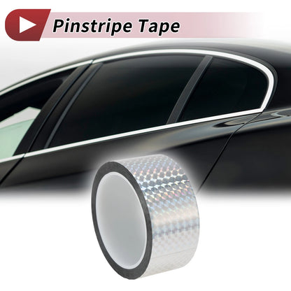 Pinstripe Tape 45mmx50m Laser Silver Tone for Car Motorcycle Boat 1 Pc