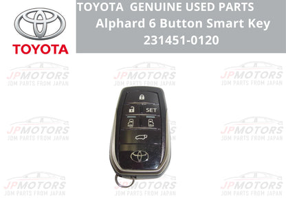 6 Button Smart Key for Toyota Alphard Used Japan