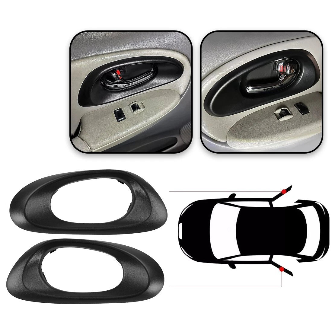 Interior Door Handle Trim 1 Pair for Chevrolet Trailblazer (2002-2009)