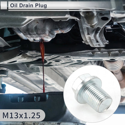 M13x1.25 0.96" Engine Oil Drain Plug W/Gasket for Car/Motorcycle