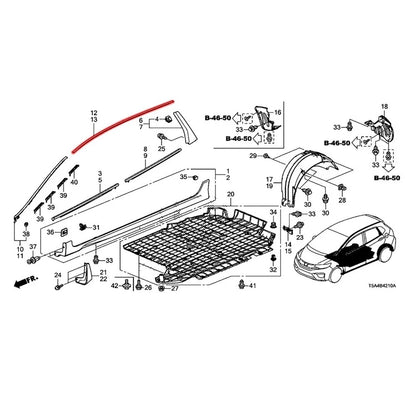 Roof Drip Side Molding Seal for 2015-2020 Honda Fit Jazz GK 5-Door