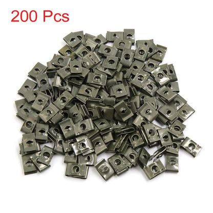 200pcs Dark Green Metal Motorcycle Fairing Bolts Screws U-Type Fastener Clips