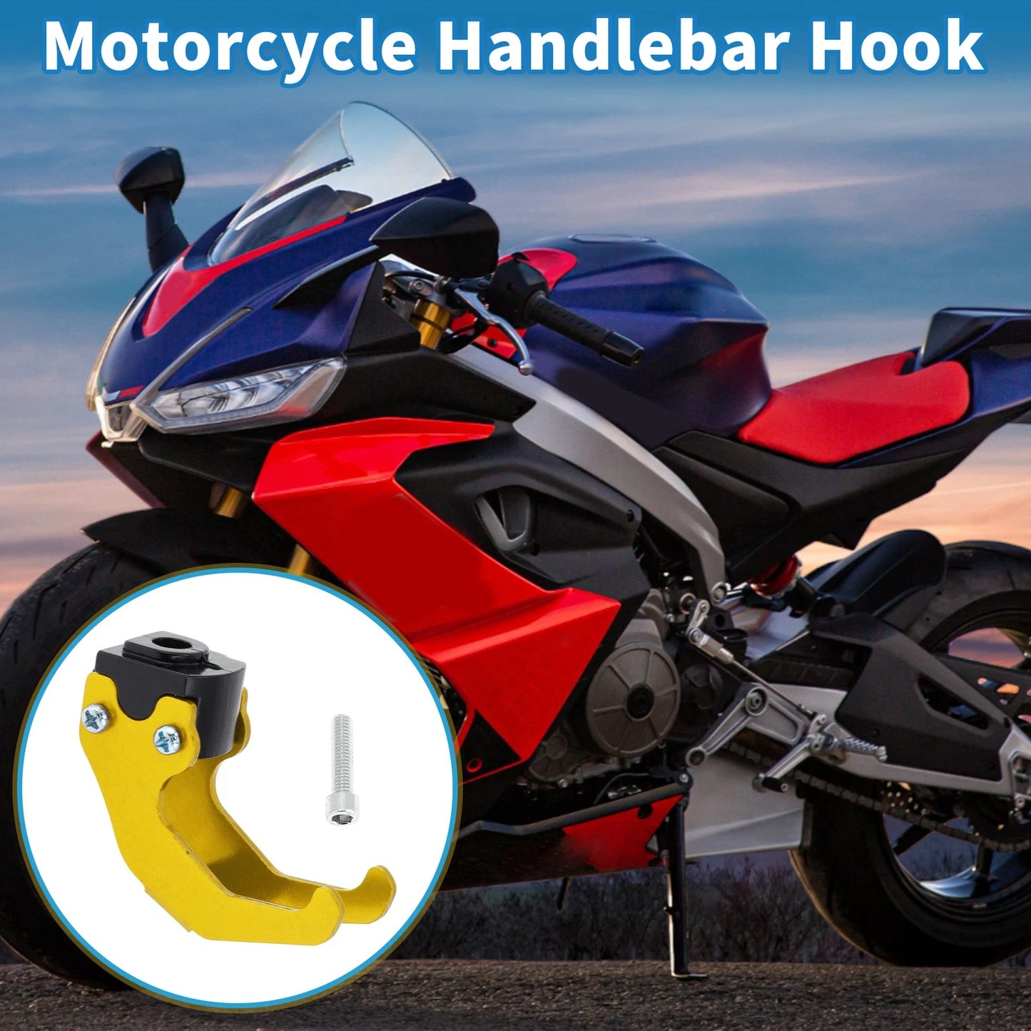 Handlebar Hook Claw-Shaped Aluminum Alloy Gold Tone for Motorcycle