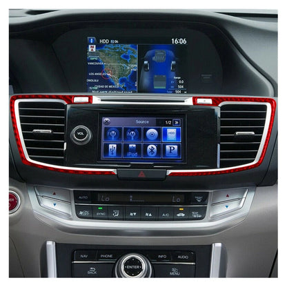 Red Carbon Fiber Center Console Trim for Honda Accord (2013-2017)
