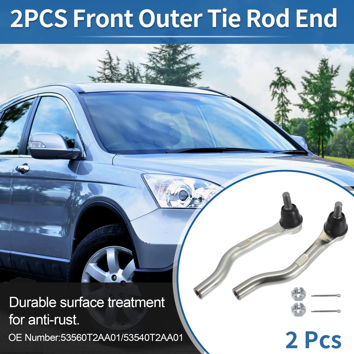 Front Outer Tie Rod End Links for Honda Accord