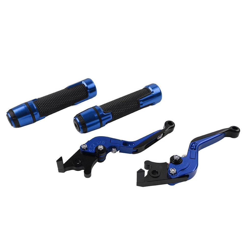 Blue Extendable Brake Clutch Levers Grips Set for Kawasaki Z1000 (2010-2023)