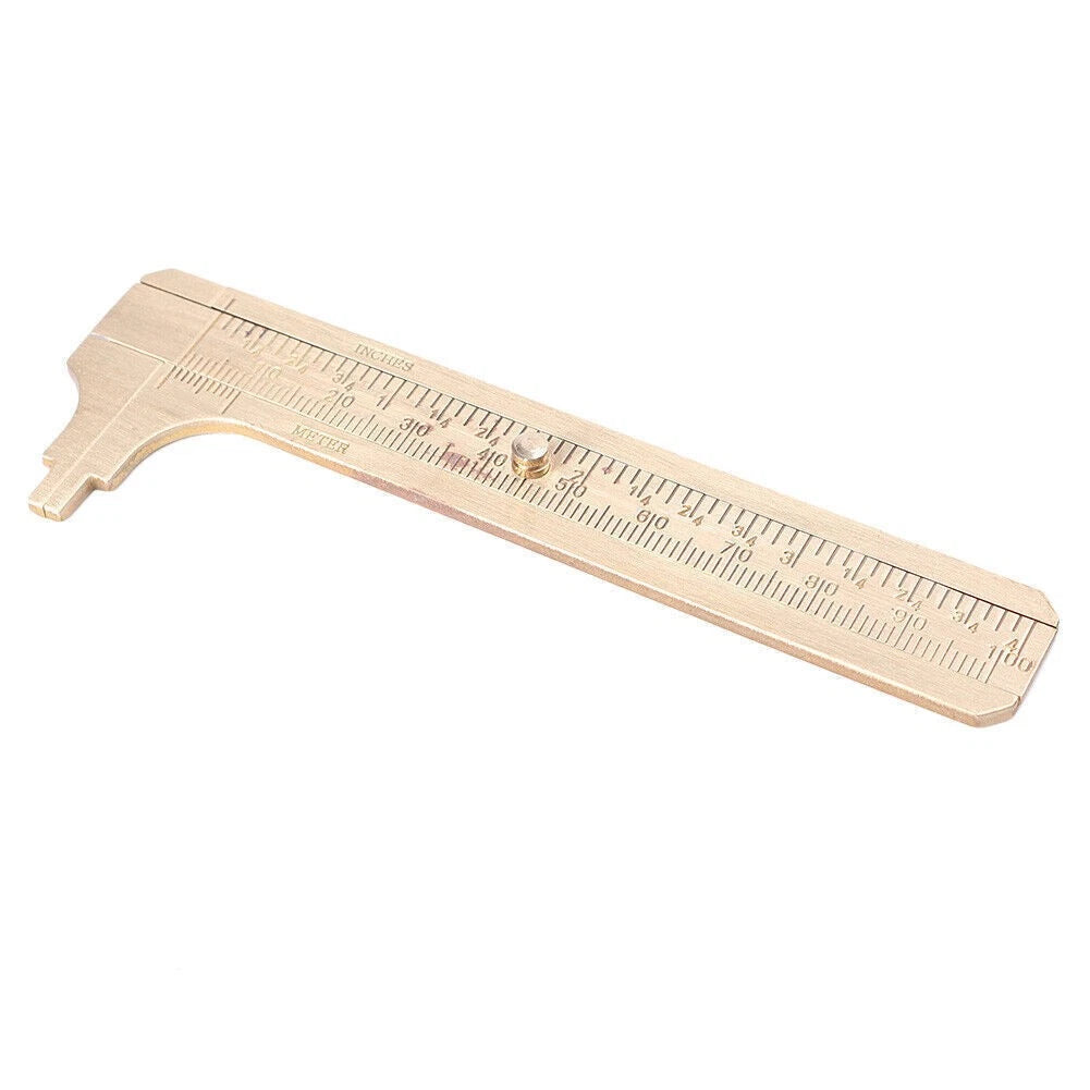 4 Inch Brass Caliper Sliding Vernier Ruler Gauge for Gem & Bead Measuring