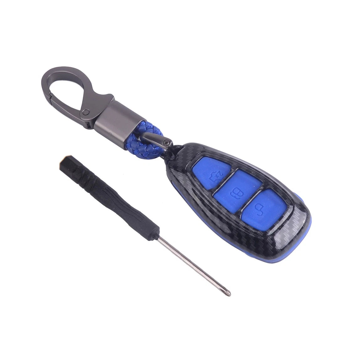 Carbon Fiber Remote Key Case Cover for Ford Focus Fiesta Kuga C-Max Galaxy
